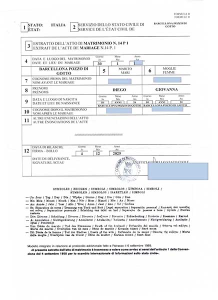 marriage certificate
