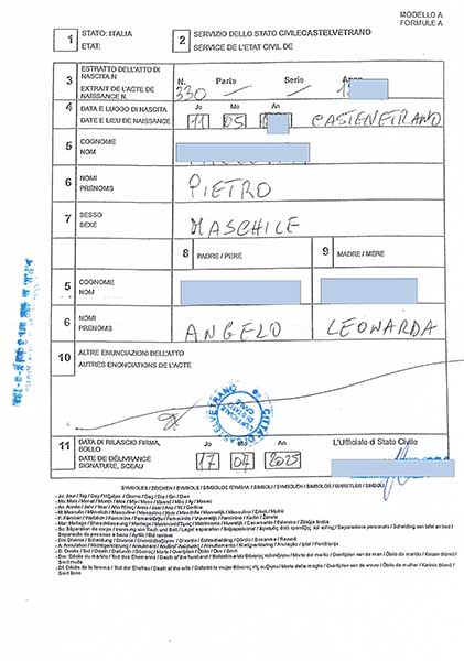 birth certificate