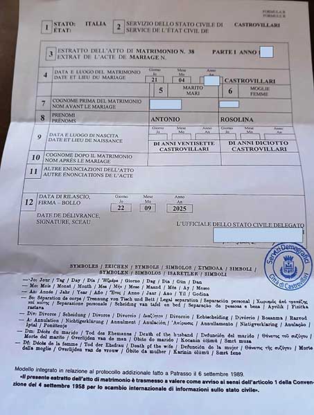 marriage certificate