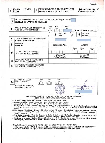 marriage certificate
