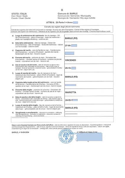 marriage certificate