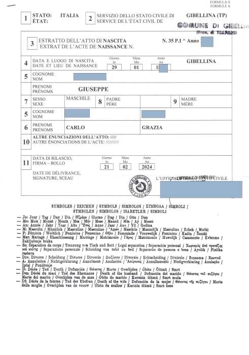 birth certificate