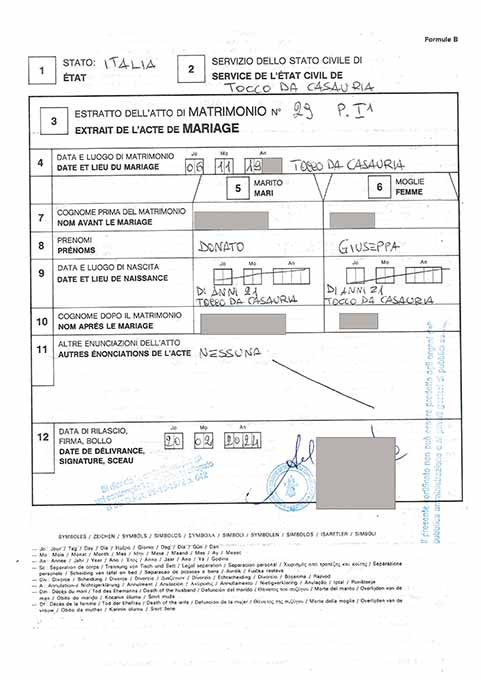marriage certificate