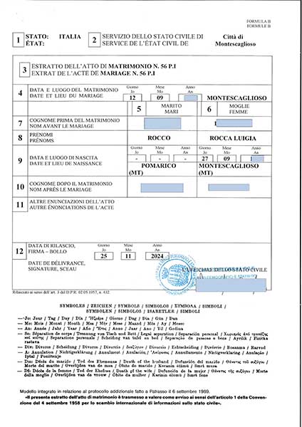 marriage certificate