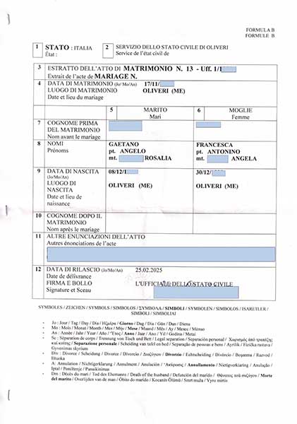 marriage certificate