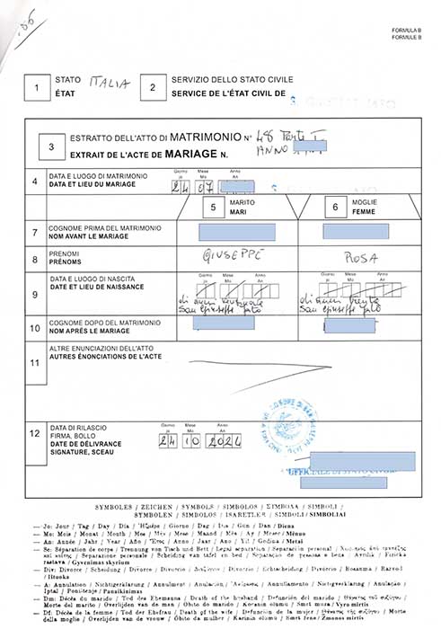 marriage certificate