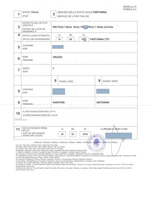 birth certificate