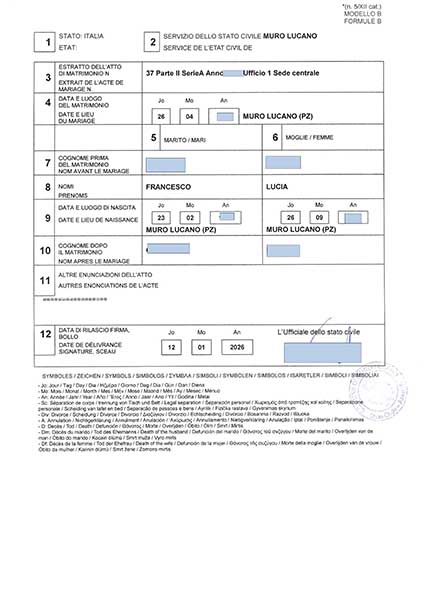 marriage certificate