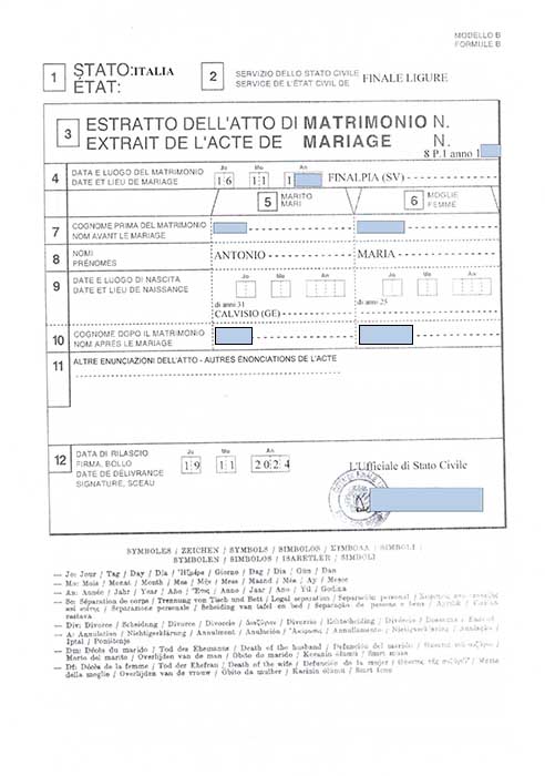 marriage certificate