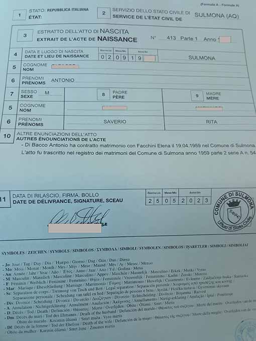 birth certificate