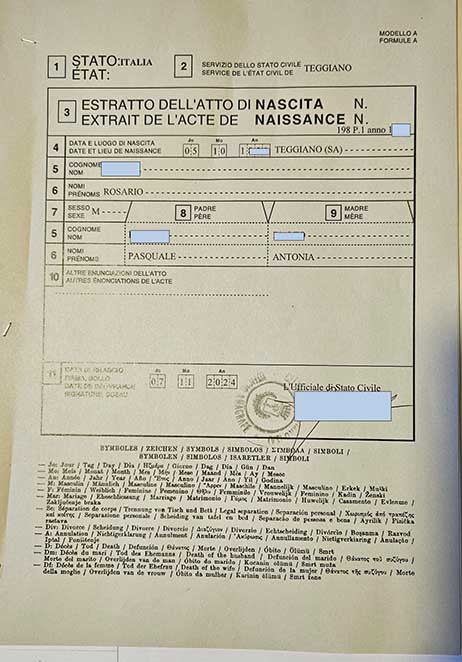 birth certificate