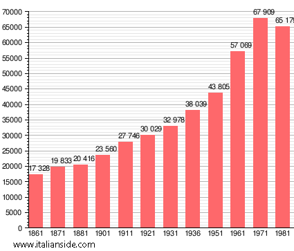 Population statistics for Vigevano