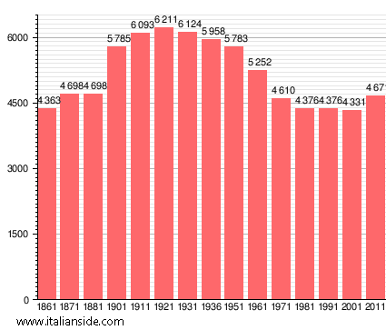 Population statistics for Castel del Piano