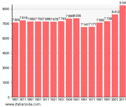 Population statistics for Foiano della Chiana