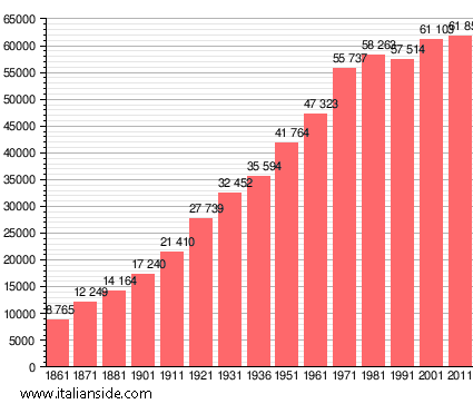 Population statistics for Viareggio